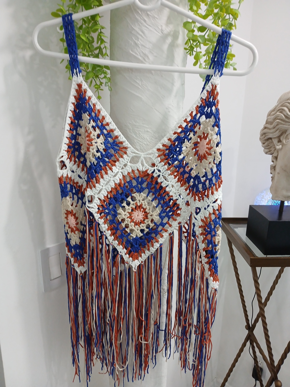Boho Crochet Fringe Tank Top - Multicolor